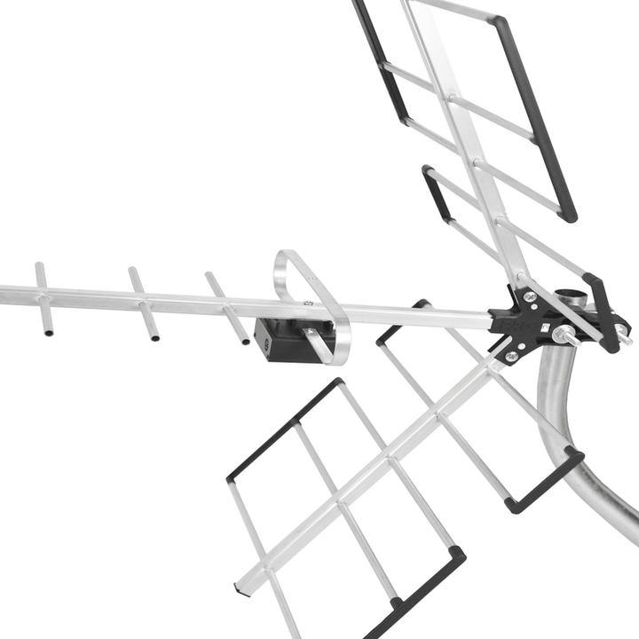 Antena Digital Externa Yagi Amplificada UHF/VHF/HDTV - Longo Alcance com Mastro