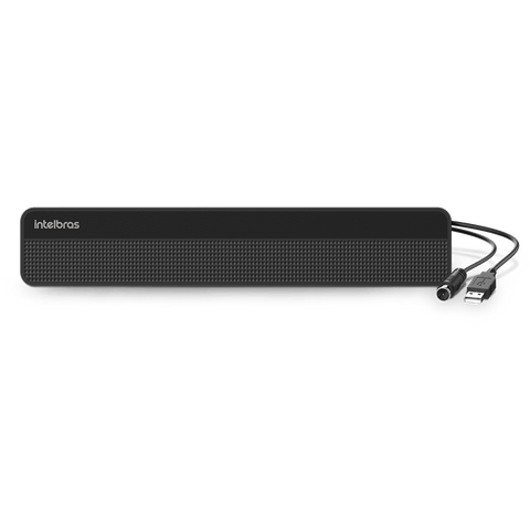 Antena digital interna preta amplificada com alimentacao USB - vista frontal