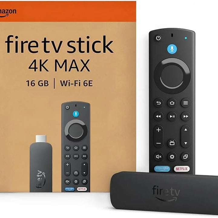 Streaming media stick 4K Ultra HD com Wi-Fi 6 e controle remoto - embalagem e produto