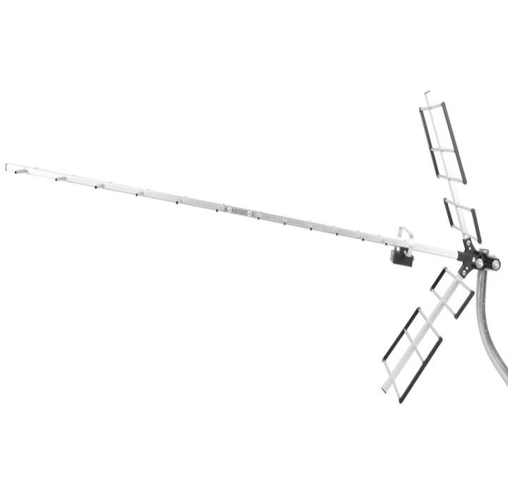 Antena Digital Externa Yagi Amplificada UHF/VHF/HDTV - Longo Alcance com Mastro